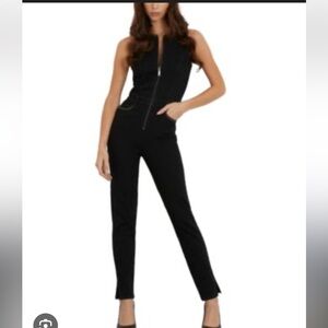 Guess Women's Black denim skinny Jumpsuit overalls size medium